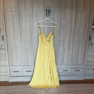 Zara Mustard Buttoned Slip Dress.